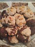 Galletitas veganas de banana y duraznos también mixtas de chocolate