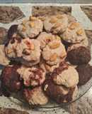 Galletitas veganas de banana y duraznos también mixtas de chocolate
