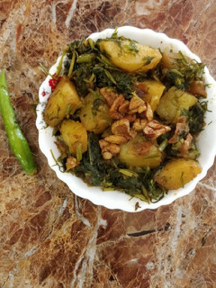 A picture of Aloo soya methi tadka sabzi.