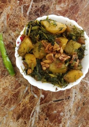 A picture of Aloo soya methi tadka sabzi.