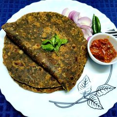 A picture of Bathua Paratha with Multi Millet Flour or Wheat Flour.