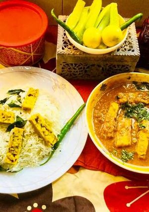 A picture of #Rajastani Pithodis Curry.