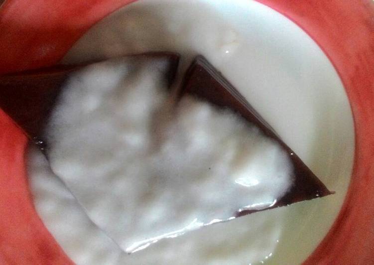 Cara ramu Puding Coklat vla Santan  Mudah