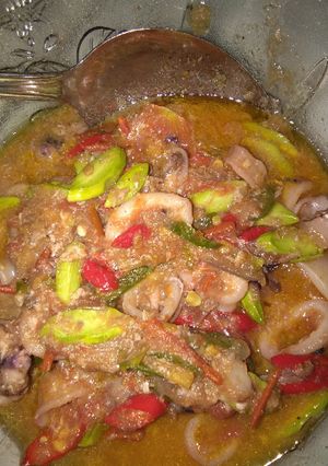 Foto resep Cumi asam manis pedas simple