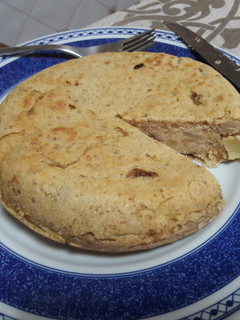Una foto de 🇪🇸 Tortilla "española" de cacahuete vegana 🍳