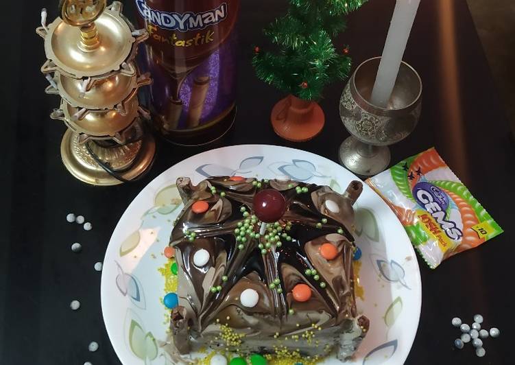 Chocolate gel icing cake Chocolate gel icing cake