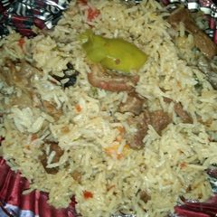 A picture of Beef yakhni pulao.
