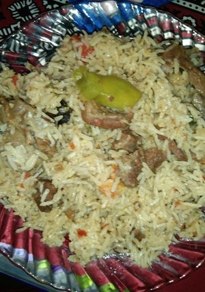 A picture of Beef yakhni pulao.