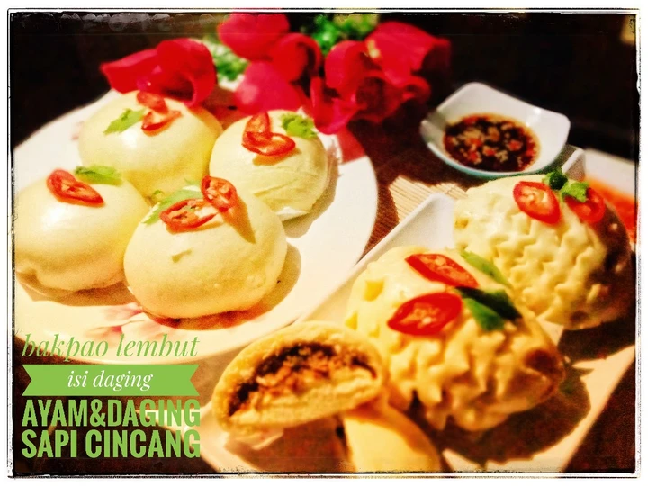 Langkah Mudah untuk Membuat Resep Bakpao lembut isi daging ayam&amp;amp;daging sapi cincang yang Lezat Anti Ribet, Menggugah Selera