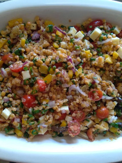 Una foto de Ensalada de lentejas Estilo Griego
