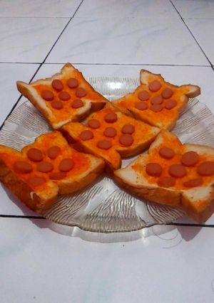 Foto resep Pizza Roti Tawar Panggang Ekstra Pedas
