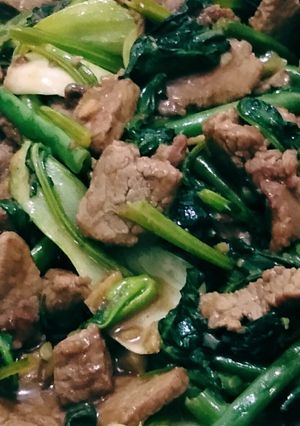 Foto resep Sapi sayuran hijau (beef green veggies)