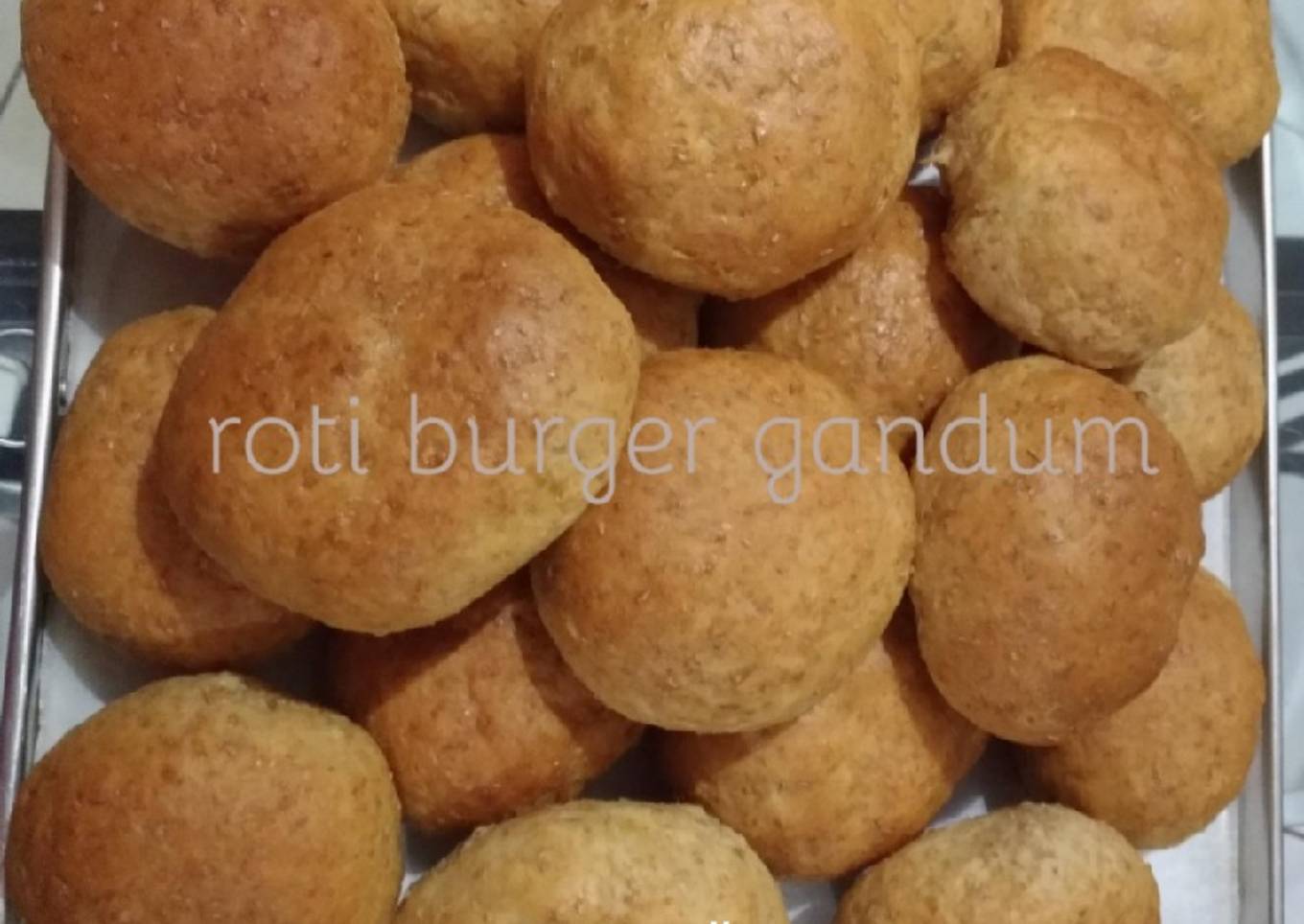 Roti burger dari gandum (no ulen)