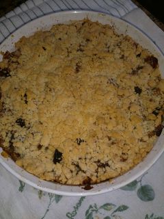 Una foto de Crumble de manzana🍏 en tarta re fácil🍎