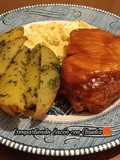 Chuletas rellenas a la BBQ Y en su jugo con papas al horno 🌹
