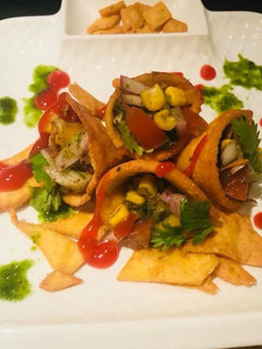A picture of Corn cone Chaat.