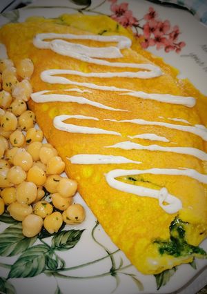 Una foto de Omelette de espinacas y queso