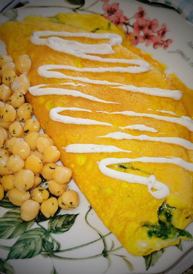 Una foto de Omelette de espinacas y queso