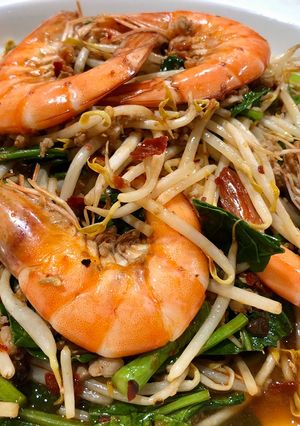 รูปของ กุ้งผัดผักน้ำพริกเผา