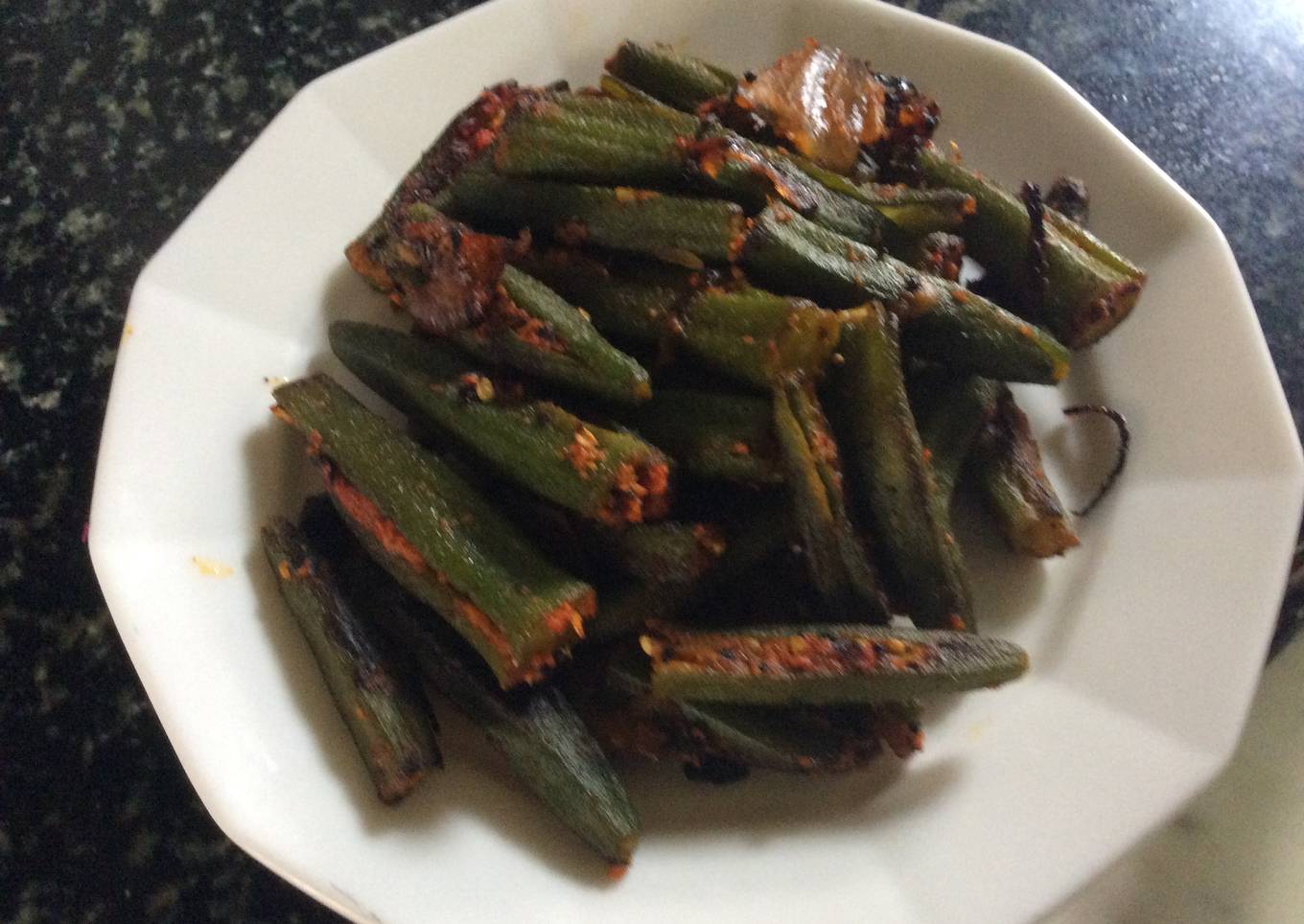 Stuffed Bhendi - the south Indian Way