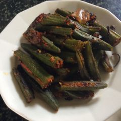A picture of Stuffed Bhendi - the south Indian Way.