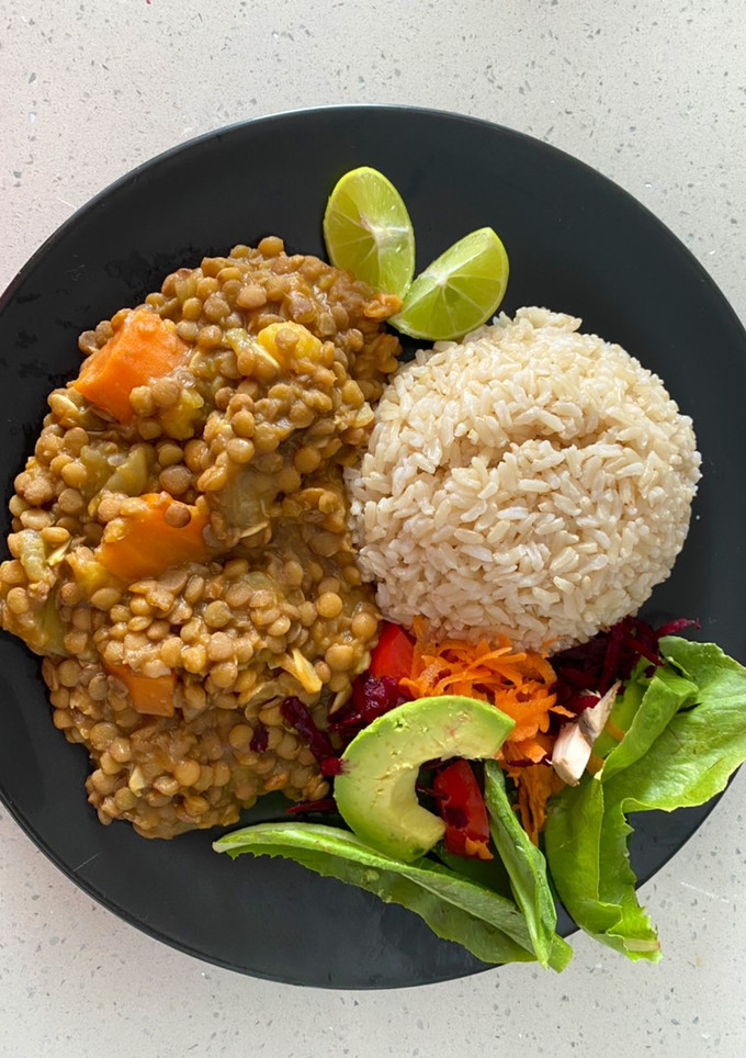 Una foto de Lentejas con verduras