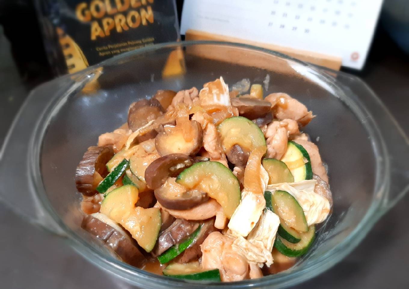 285. Ayam Miso tumis Zucchini 🥒 Terong 🍆 dan Kubis