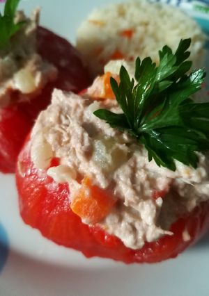 Una foto de Jitomates rellenos