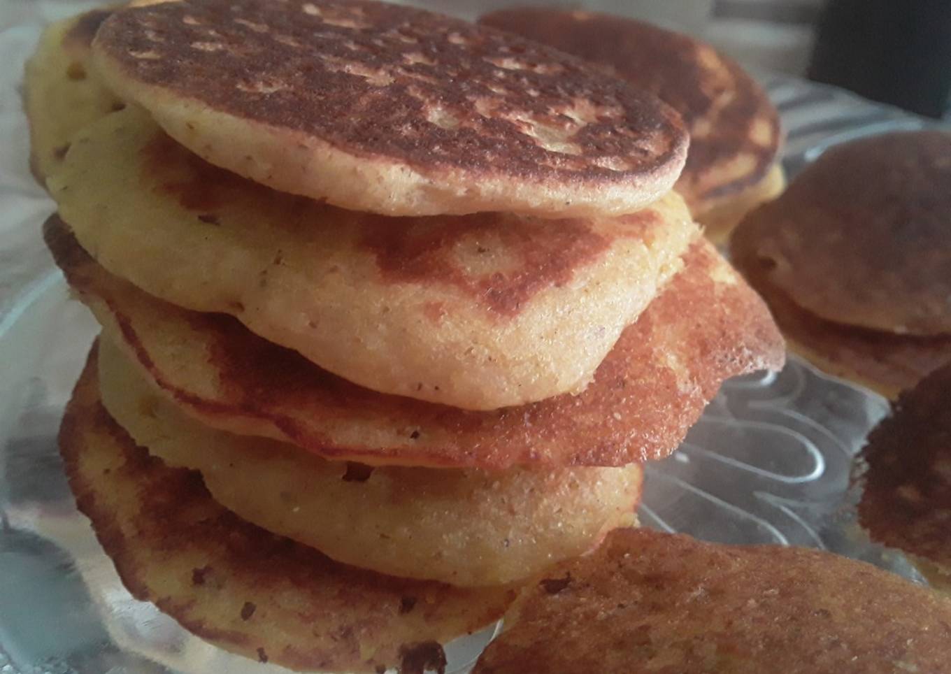 Pancakes🥞 salados de harina de maíz🌽 con queso de leche de arroz🧀!!!