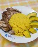 Arroz amarillo al Conejo