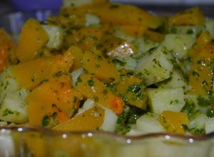 Una foto de Ensalada tibia  de papa y zapallo ahumado