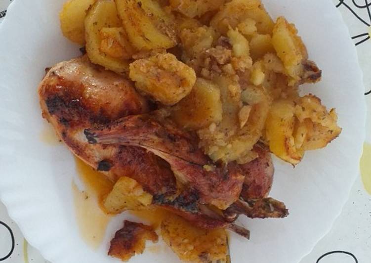 Conejo al horno con patatas