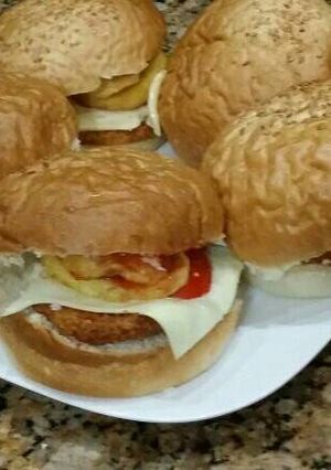 صورة لوصفة برغر دجاج 😍😙