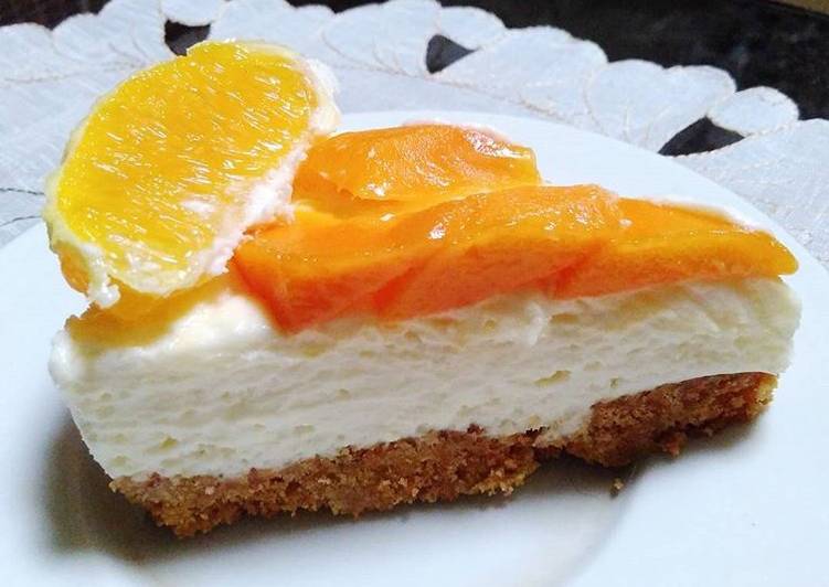 Mango orange cheese cake no bake
