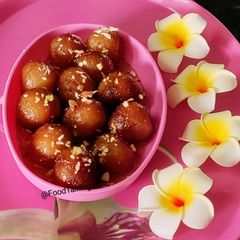 A picture of Sakarkand Gulabjamun.
