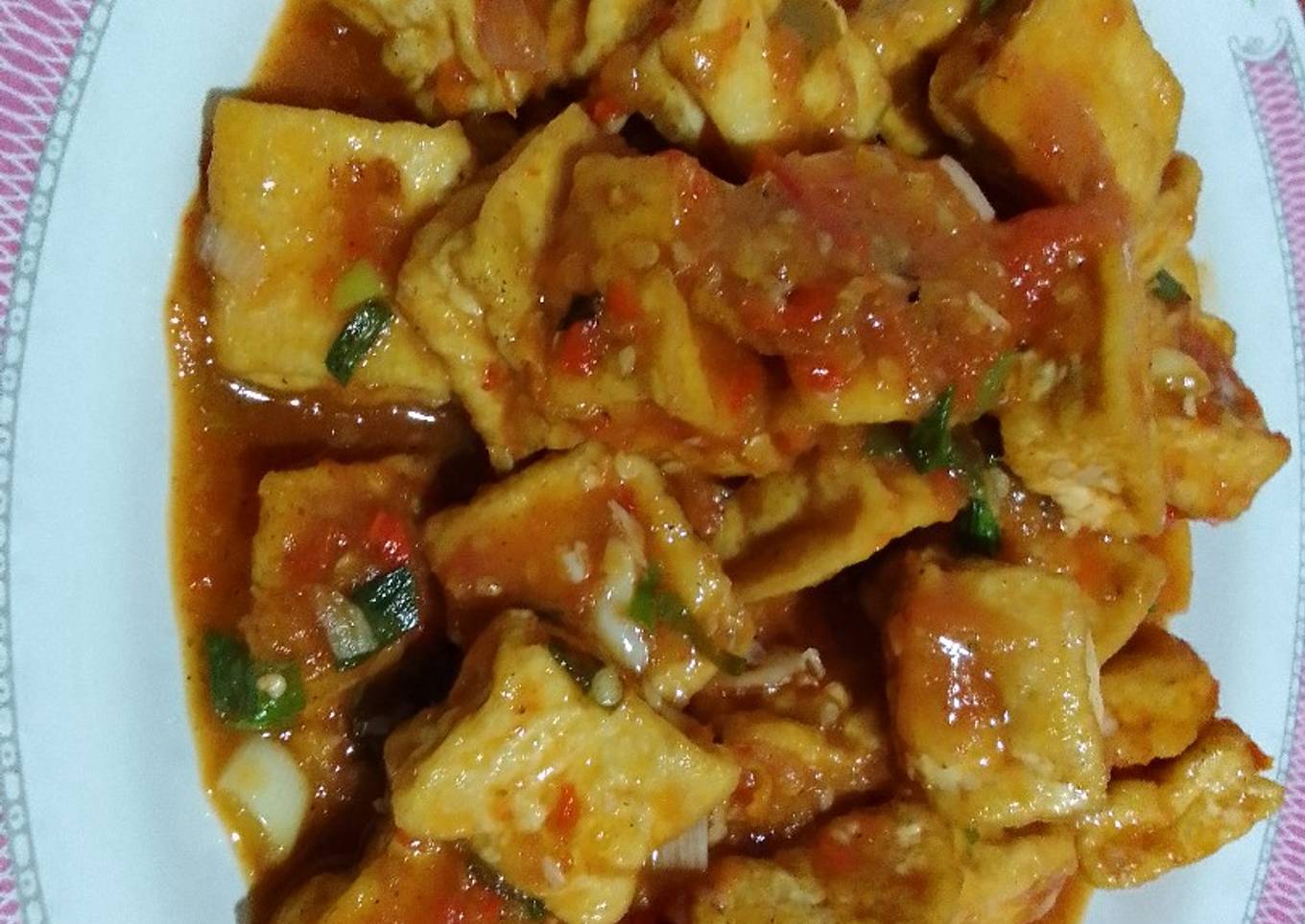 Tahu goreng cabe saus tiram