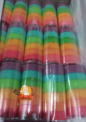 Foto resep Rainbow roll cake🌈