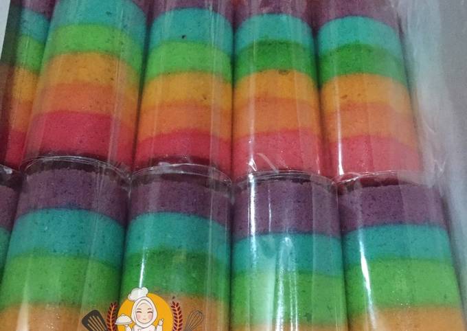 Rainbow roll cake