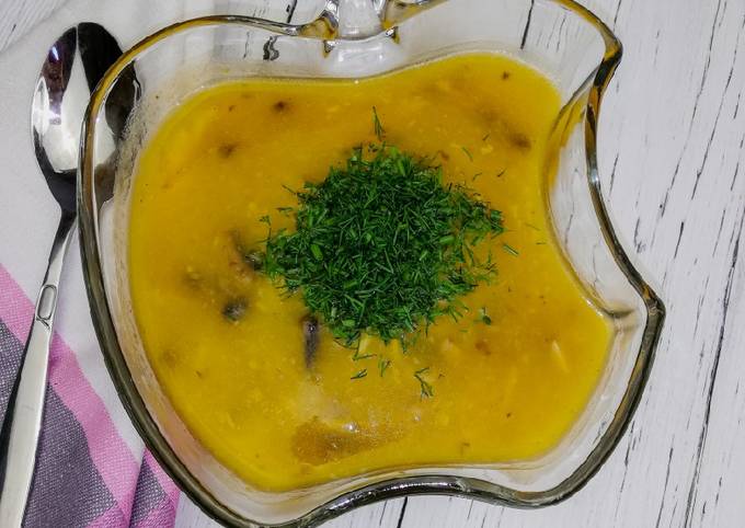 Тыквенный суп с лисичками. Национальное белорусское блюдо