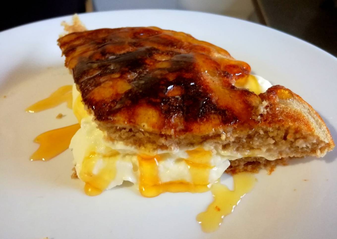 Tortitas de avena con queso crema y miel