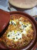 Tagine with Peas, Meatballs, and Eggs