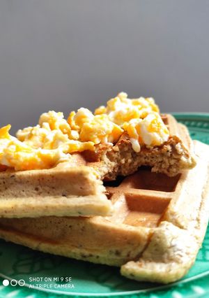 Una foto de Wafles de avena