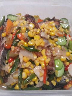 Foto resep Tumis Ikan Cue Jagung Pete Pedes