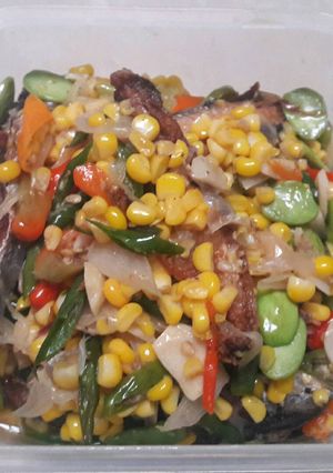 Foto resep Tumis Ikan Cue Jagung Pete Pedes