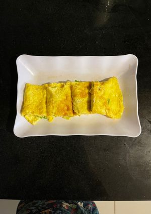 Hình của món Trứng rán bông xốp.