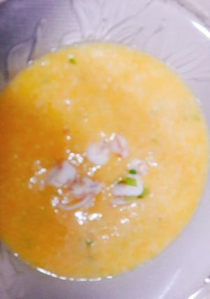 Hình của món Cháo cà rốt tôm thịt.