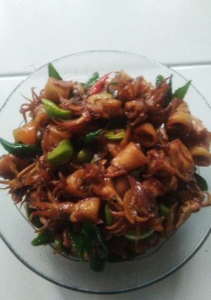 Foto resep Tumis cumi asin pete cabai hijau