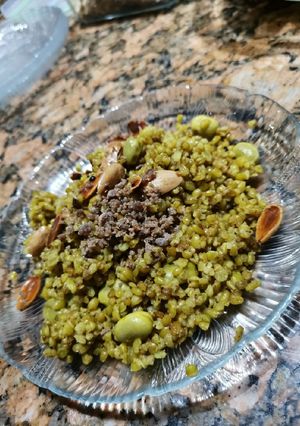 A picture of Fava bean freekeh.