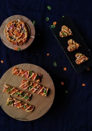 A picture of Finger pizza no oven no yeast.