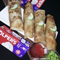 A picture of Seekh kabab roll.